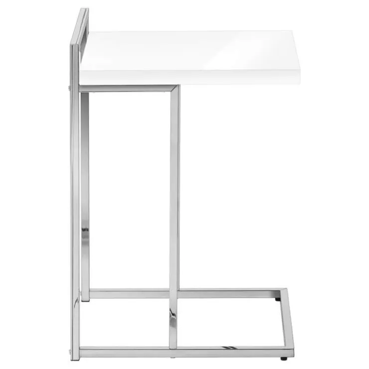 Monarch Side table / c table - thick-panel top / wide / rectangular - 25"h - glossy w - White