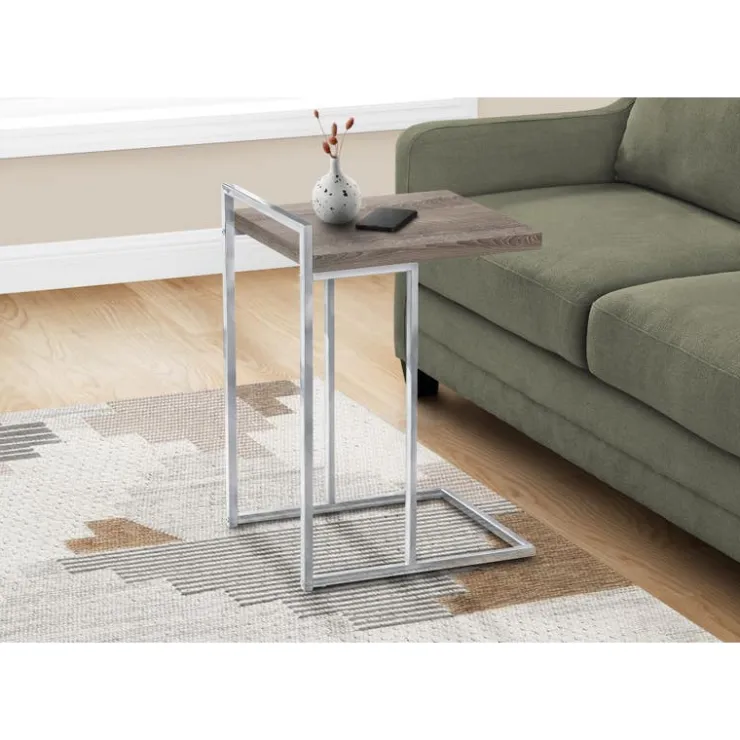 Monarch Side table / c table - thick-panel top / wide / rectangular - 25"h - dark tau - Dark Taupe New