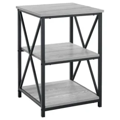 Monarch Side table / nightstand - 3 tiers / 2 shelves / square - 26