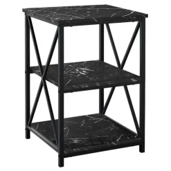Monarch Side table / nightstand - 3 tiers / 2 shelves / square - 26