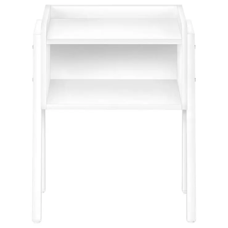 Monarch Side table / nightstand - tray top / 1 storage cubby / rectangular - 23"h - w - White