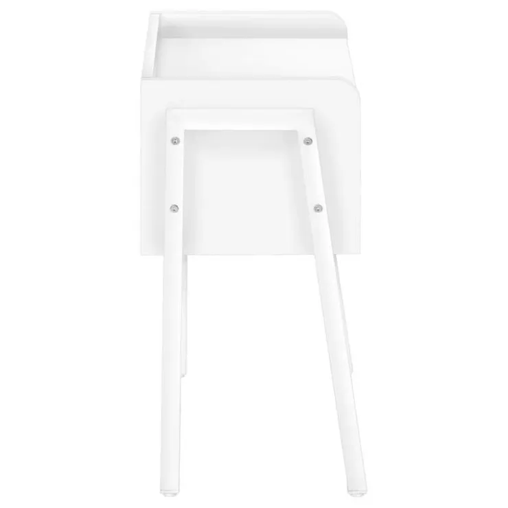 Monarch Side table / nightstand - tray top / 1 storage cubby / rectangular - 23"h - w - White