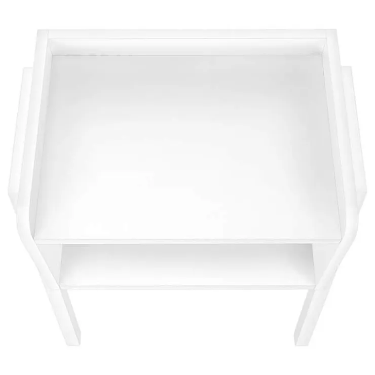 Monarch Side table / nightstand - tray top / 1 storage cubby / rectangular - 23"h - w - White