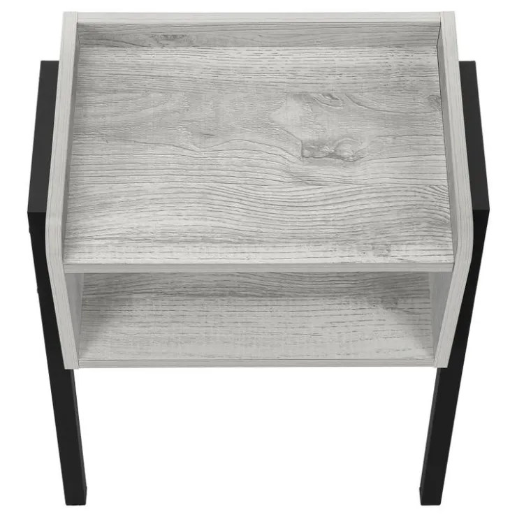Monarch Side table / nightstand - tray top / 1 storage cubby / rectangular - 23"h - g - Grey Sale