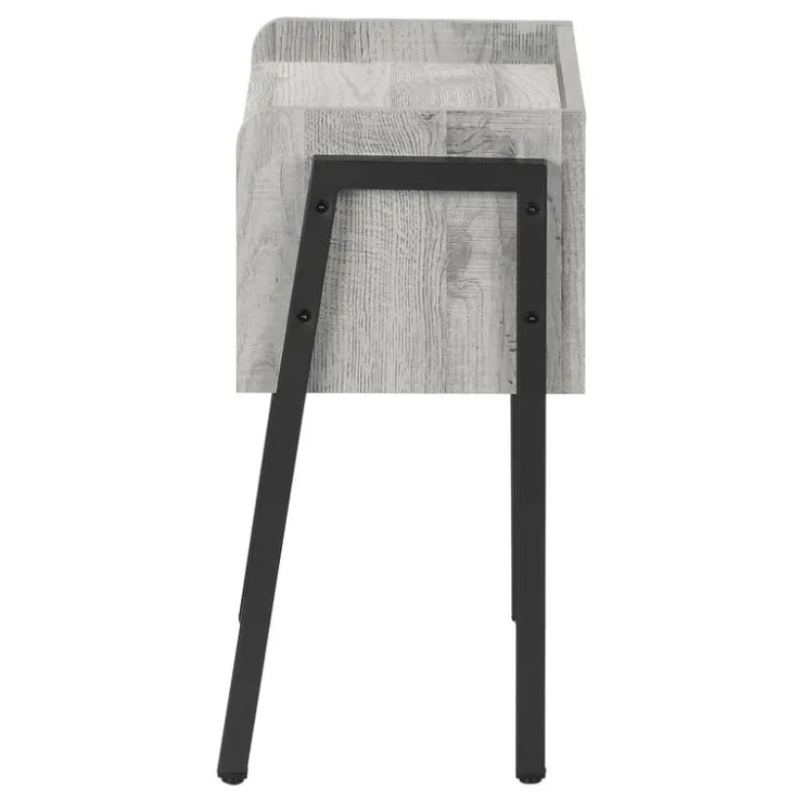 Monarch Side table / nightstand - tray top / 1 storage cubby / rectangular - 23"h - g - Grey Sale