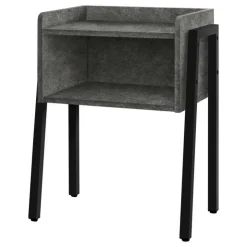 Monarch Side table / nightstand - tray top / 1 storage cubby / rectangular - 23"h - g - Grey Clearance