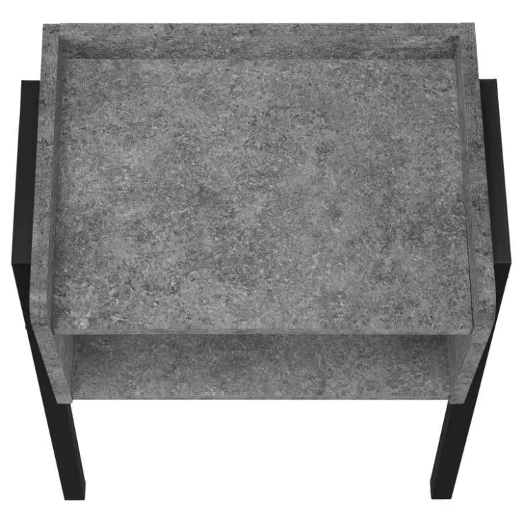 Monarch Side table / nightstand - tray top / 1 storage cubby / rectangular - 23"h - g - Grey Clearance