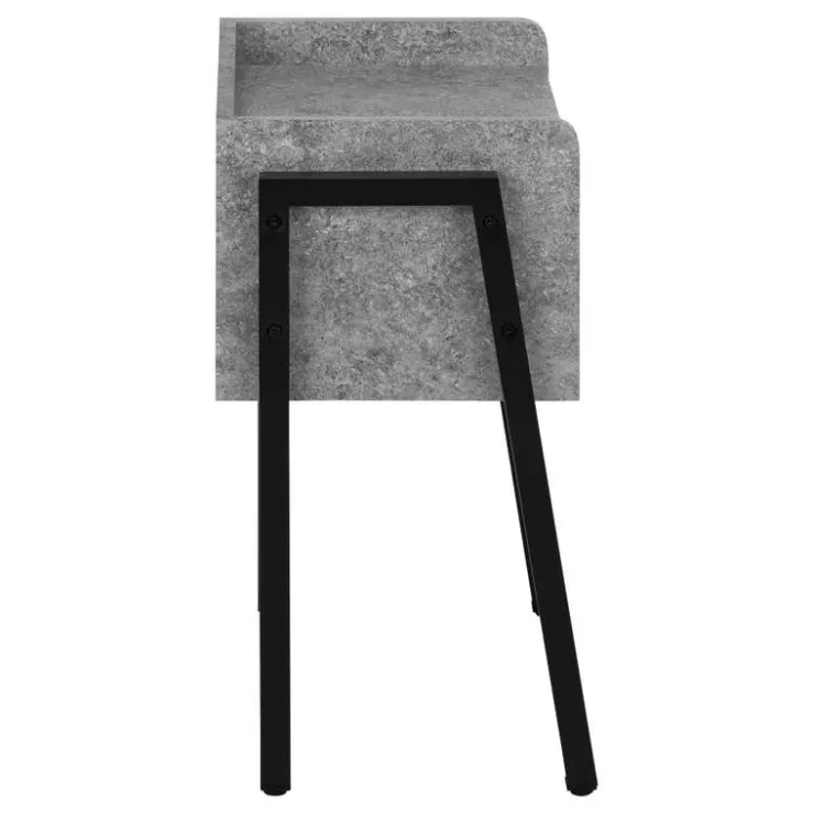 Monarch Side table / nightstand - tray top / 1 storage cubby / rectangular - 23"h - g - Grey Clearance