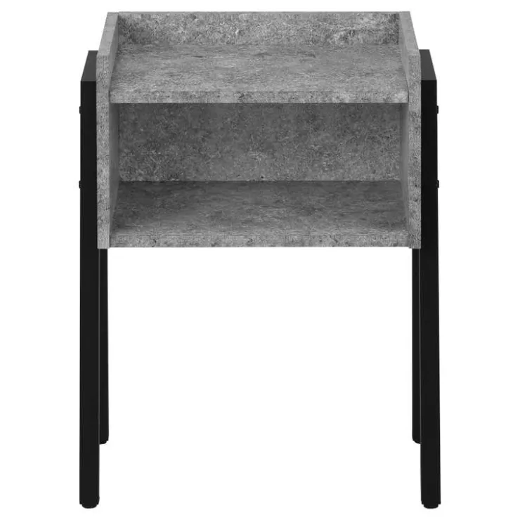 Monarch Side table / nightstand - tray top / 1 storage cubby / rectangular - 23"h - g - Grey Clearance