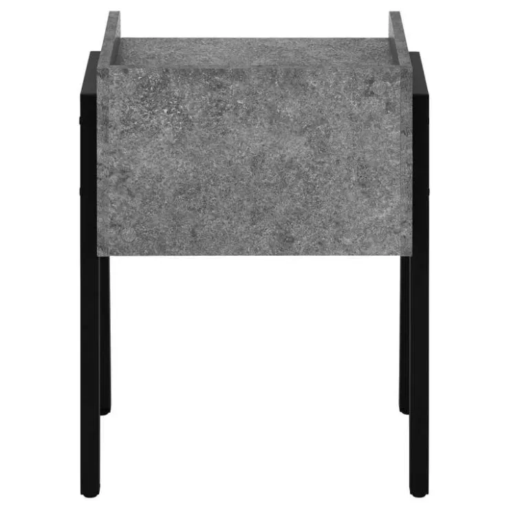Monarch Side table / nightstand - tray top / 1 storage cubby / rectangular - 23"h - g - Grey Clearance