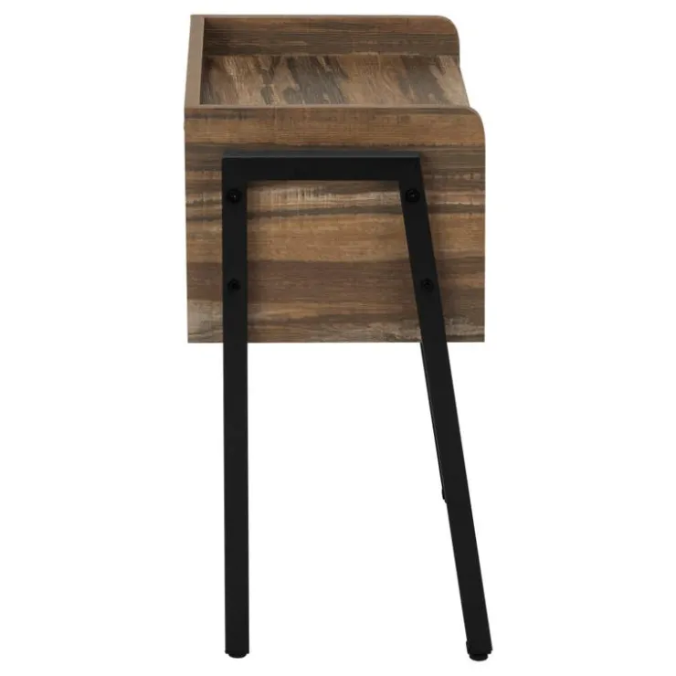 Monarch Side table / nightstand - tray top / 1 storage cubby / rectangular - 23"h - b - Brown Hot