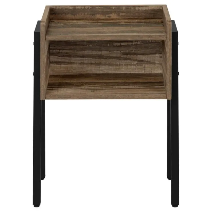 Monarch Side table / nightstand - tray top / 1 storage cubby / rectangular - 23"h - b - Brown Hot