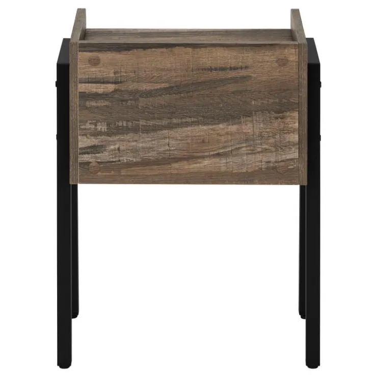 Monarch Side table / nightstand - tray top / 1 storage cubby / rectangular - 23"h - b - Brown Hot