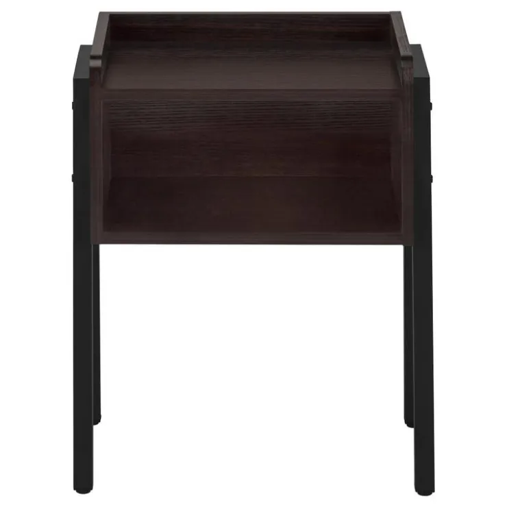 Monarch Side table / nightstand - tray top / 1 storage cubby / rectangular - 23"h - e - Espresso Clearance