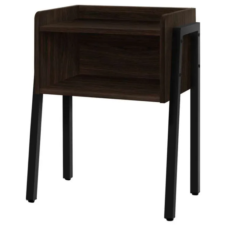 Monarch Side table / nightstand - tray top / 1 storage cubby / rectangular - 23"h - e - Espresso Clearance
