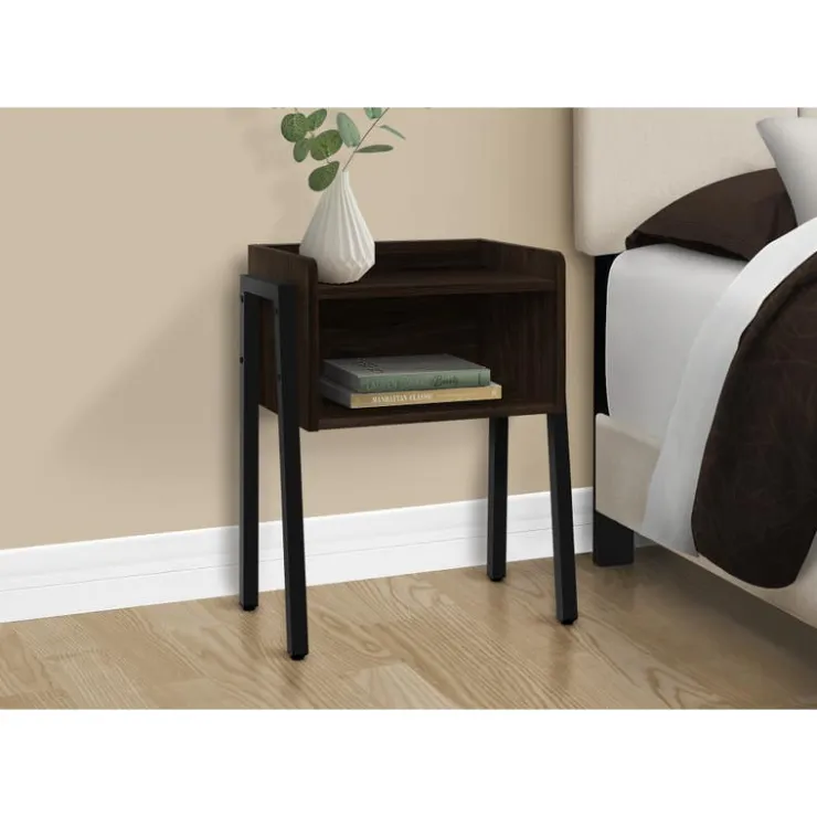 Monarch Side table / nightstand - tray top / 1 storage cubby / rectangular - 23"h - e - Espresso Clearance