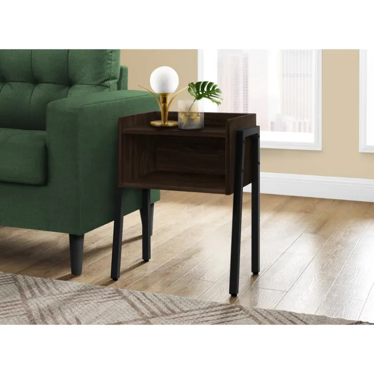 Monarch Side table / nightstand - tray top / 1 storage cubby / rectangular - 23"h - e - Espresso Clearance