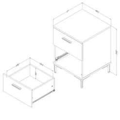 Meubles South Shore Side Table - South Shore Natural Walnut