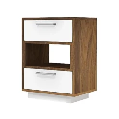 MEQ Side Table - White and Walnut White/Walnut Sale
