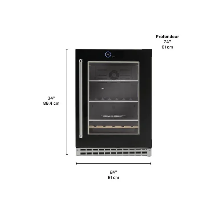 Danby SILHOUETTE 24″ Built-in Beverage Center 24" - SRVBC050R Black Clearance