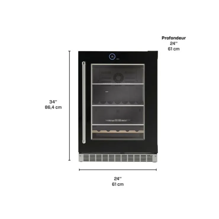 Danby SILHOUETTE 24″ Built-in Beverage Center 24" - SRVBC050R-SS Black Online