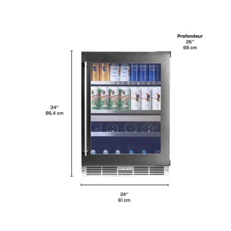 Danby SILHOUETTE 24″ Built-in Wine and Beverage Center 24" - SPRWBC052D3S Black Best