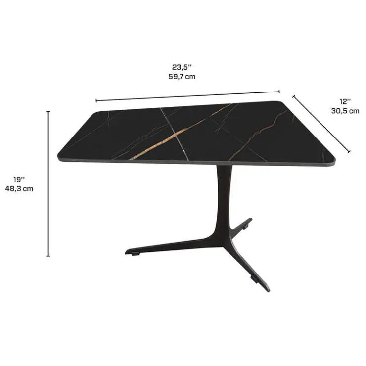 Sintered Stone End Table Black