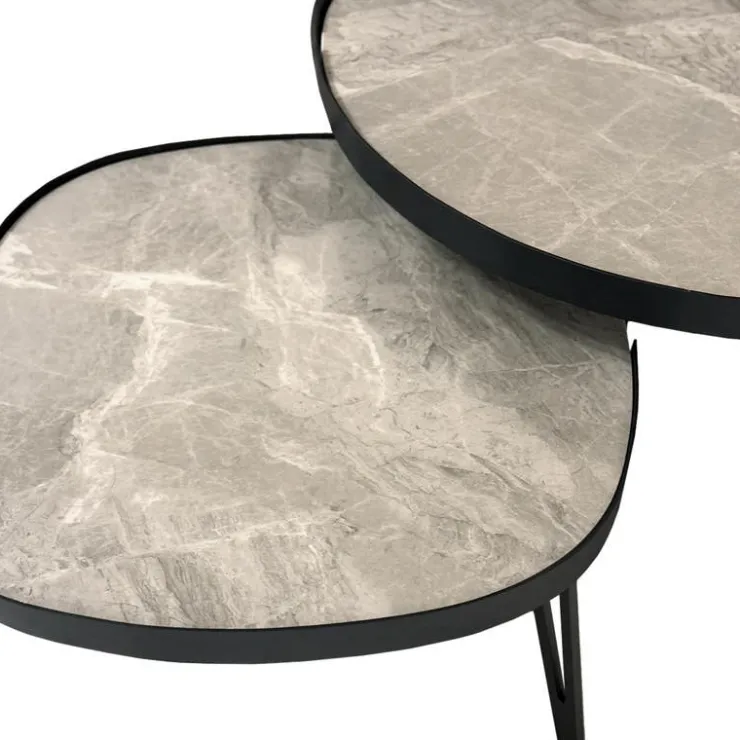 Sintered Stone Nesting Tables White/Gris/Black Sale