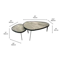 Sintered Stone Nesting Tables White/Gris/Black Sale