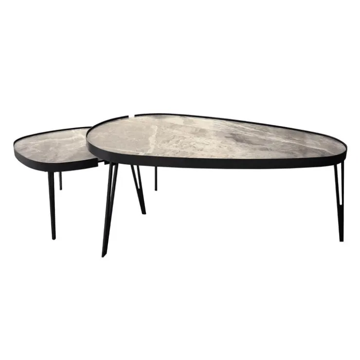 Sintered Stone Nesting Tables White/Gris/Black Sale