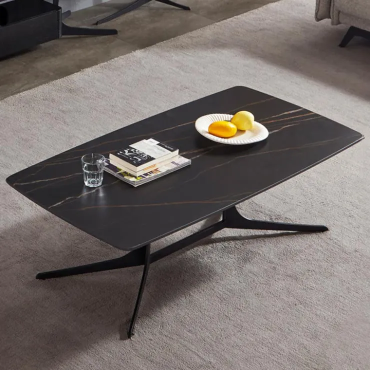 Sintered Stone Rectangular Coffee Table Black New