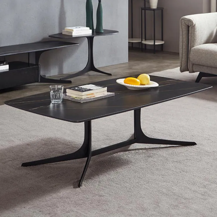 Sintered Stone Rectangular Coffee Table Black New