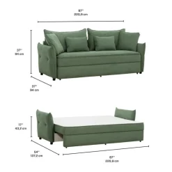 Sleeper Sofa with Storage - Green Clearance