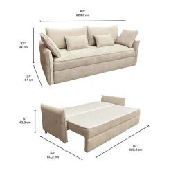 Sleeper Sofa with Storage - Beige Clearance