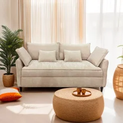 Sleeper Sofa with Storage - Beige Clearance
