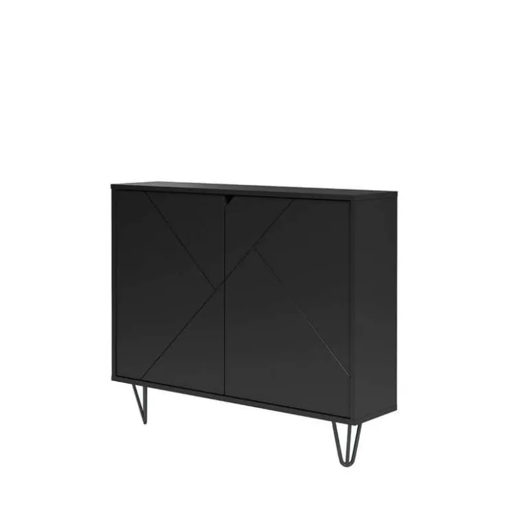 Nexera Slim 2-Door Storage Cabinet, - Black New