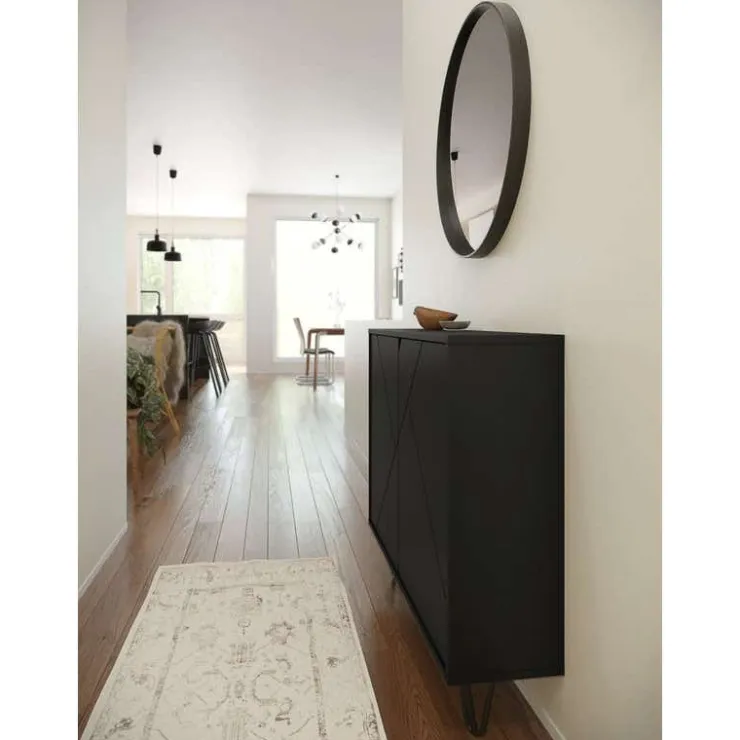 Nexera Slim 2-Door Storage Cabinet, - Black New