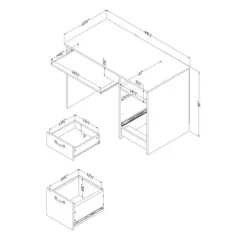 Meubles South Shore Small Computer Desk - South Shore NORDIK OAK