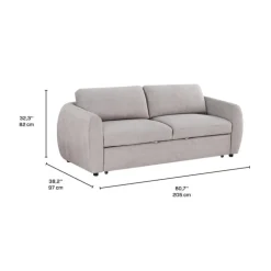 Sofa Bed with Deep Seating Grey