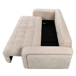 Sofa Bed with Under-Seat Storage - Beige Outlet