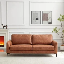 Sofa with Tapered Legs Brown Clearance