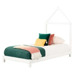 Meubles South Shore Solid Wood Bed With House Frame Headboard 39'' - South Shore Pure White New