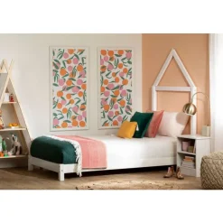Meubles South Shore Solid Wood Bed With House Frame Headboard 39'' - South Shore Pure White New