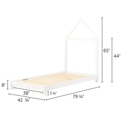 Meubles South Shore Solid Wood Bed With House Frame Headboard 39'' - South Shore Pure White New