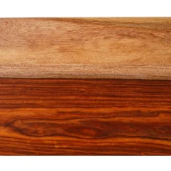 Solid Wood Bench Natural sheesham and black metal Clearance