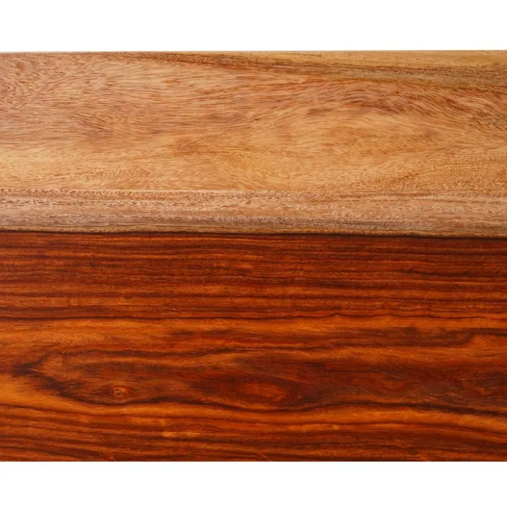 Solid Wood Bench Natural sheesham and black metal Clearance