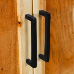Solid Wood Buffet Acacia natural and black metal Clearance