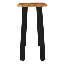 Solid Wood Console Table Acacia natural and black metal New