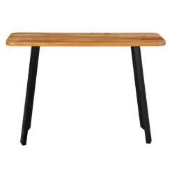 Solid Wood Console Table Acacia natural and black metal New