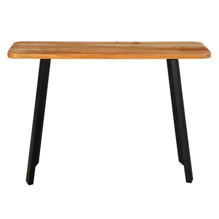 Solid Wood Console Table Acacia natural and black metal New